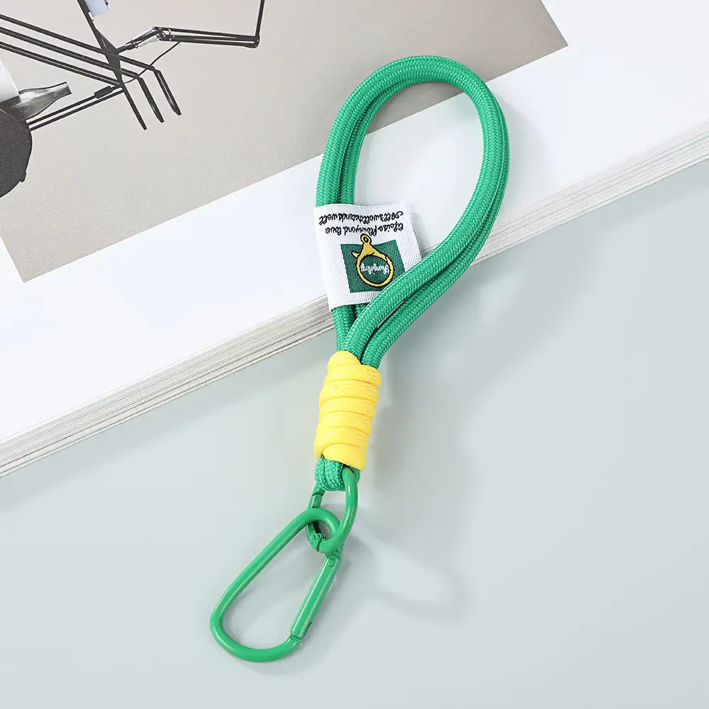 New Mobile Phone Lanyard Short Wrist Lanyard Hand-woven All-match Water Cup Lanyard Simple Color Matching Keychain Lanyard - Image 2