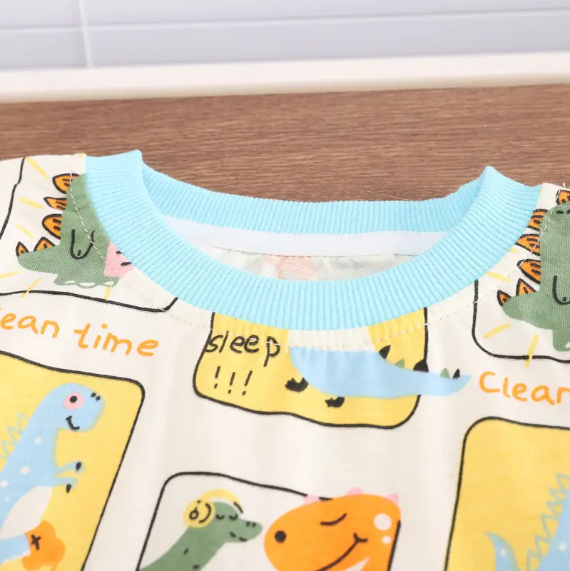 Children Cartoon Print Short Sleeve T-Shirt & Shorts Set - Image 4