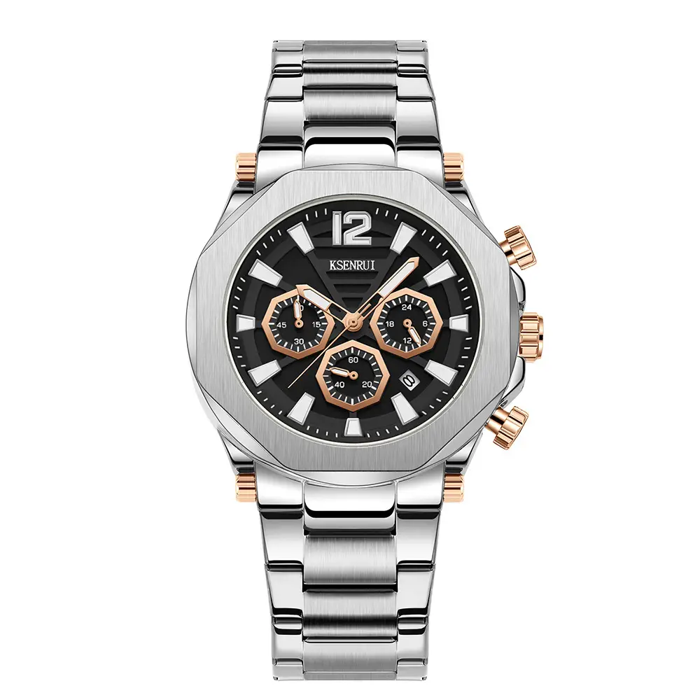 KSENRUI Men's Green Glow Chronograph Watch - Image 2