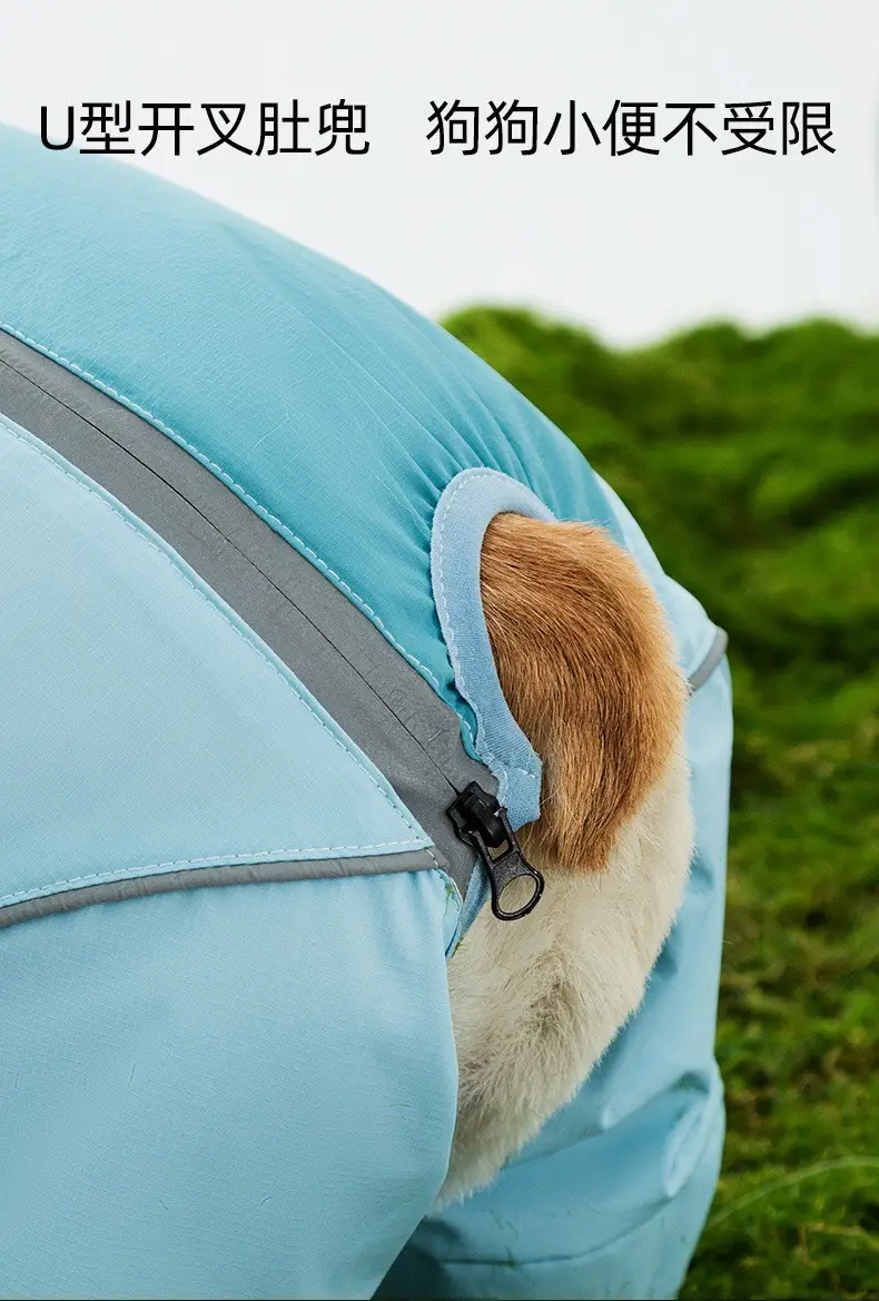 All-inclusive Contrasting Color Corgi Charge Raincoat Medium and Small Dogs Dachshund Four-legged Dog Raincoat Rainy Day Pet Dog Clothes — feature 13