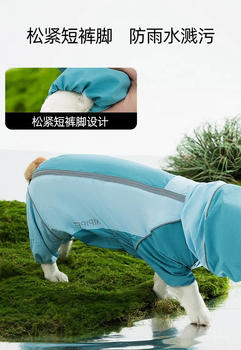 All-inclusive Contrasting Color Corgi Charge Raincoat Medium and Small Dogs Dachshund Four-legged Dog Raincoat Rainy Day Pet Dog Clothes — feature 9