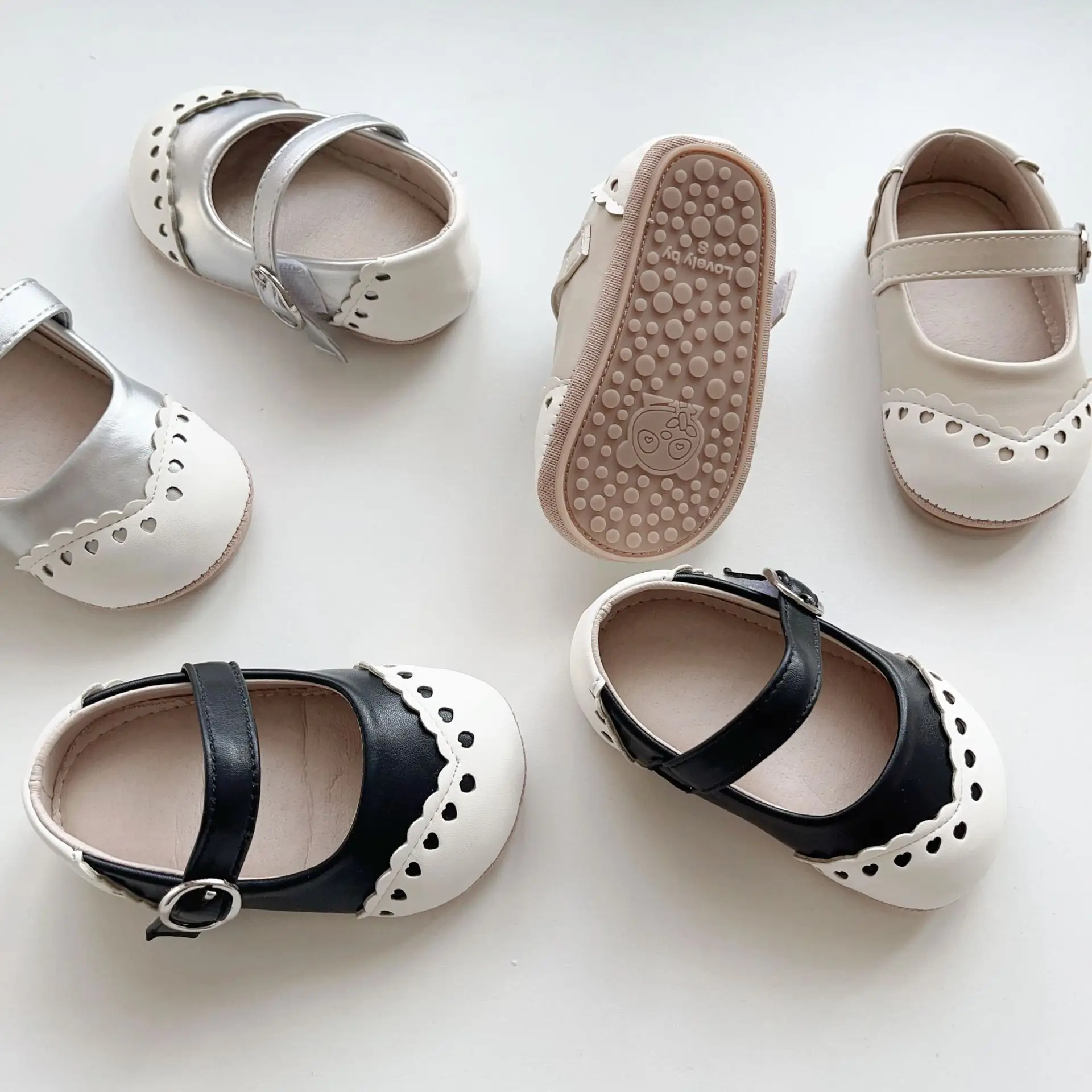 Korean Style Baby Toddler Shoes Silver Hook & Loop Flat — feature 11