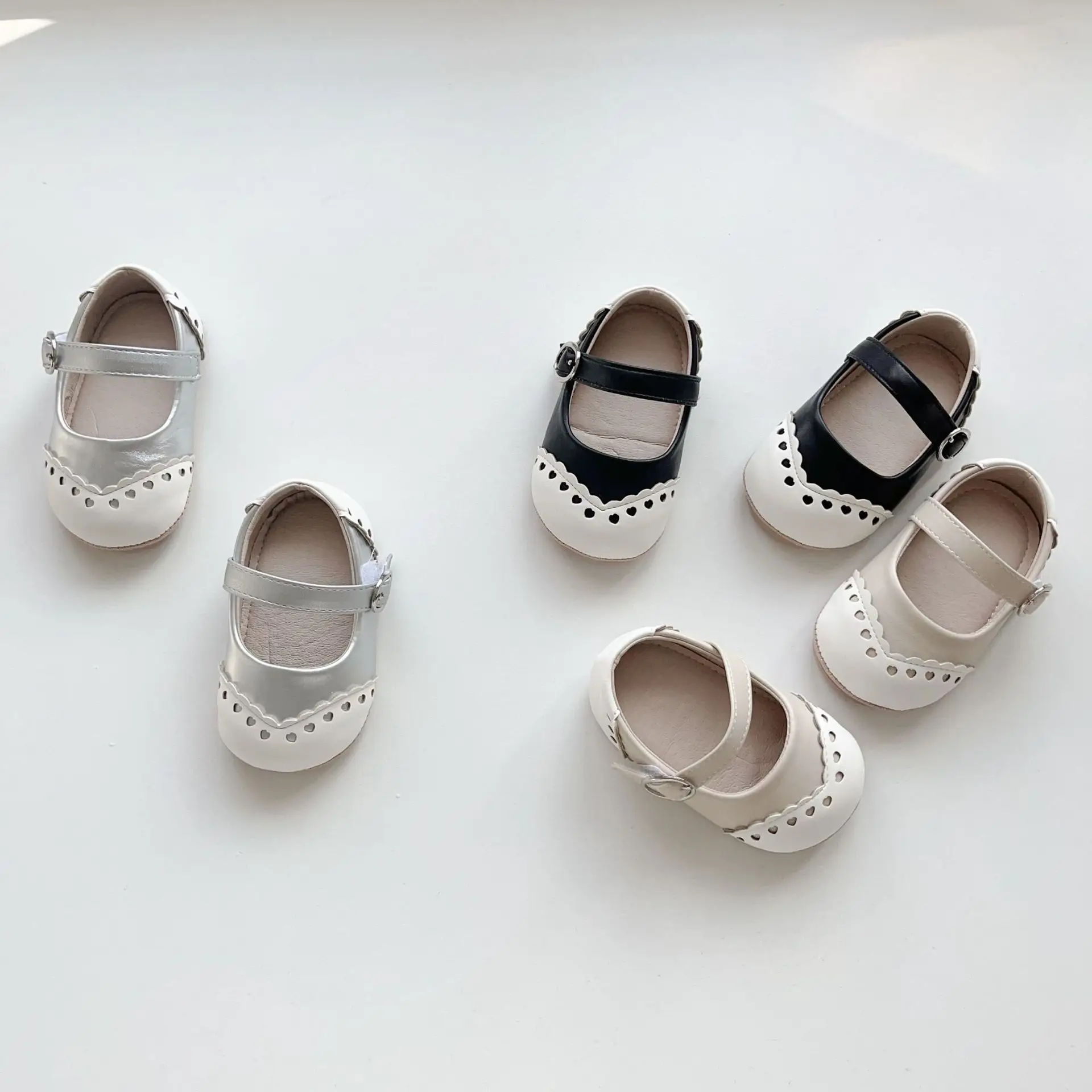 Korean Style Baby Toddler Shoes Silver Hook & Loop Flat — feature 13