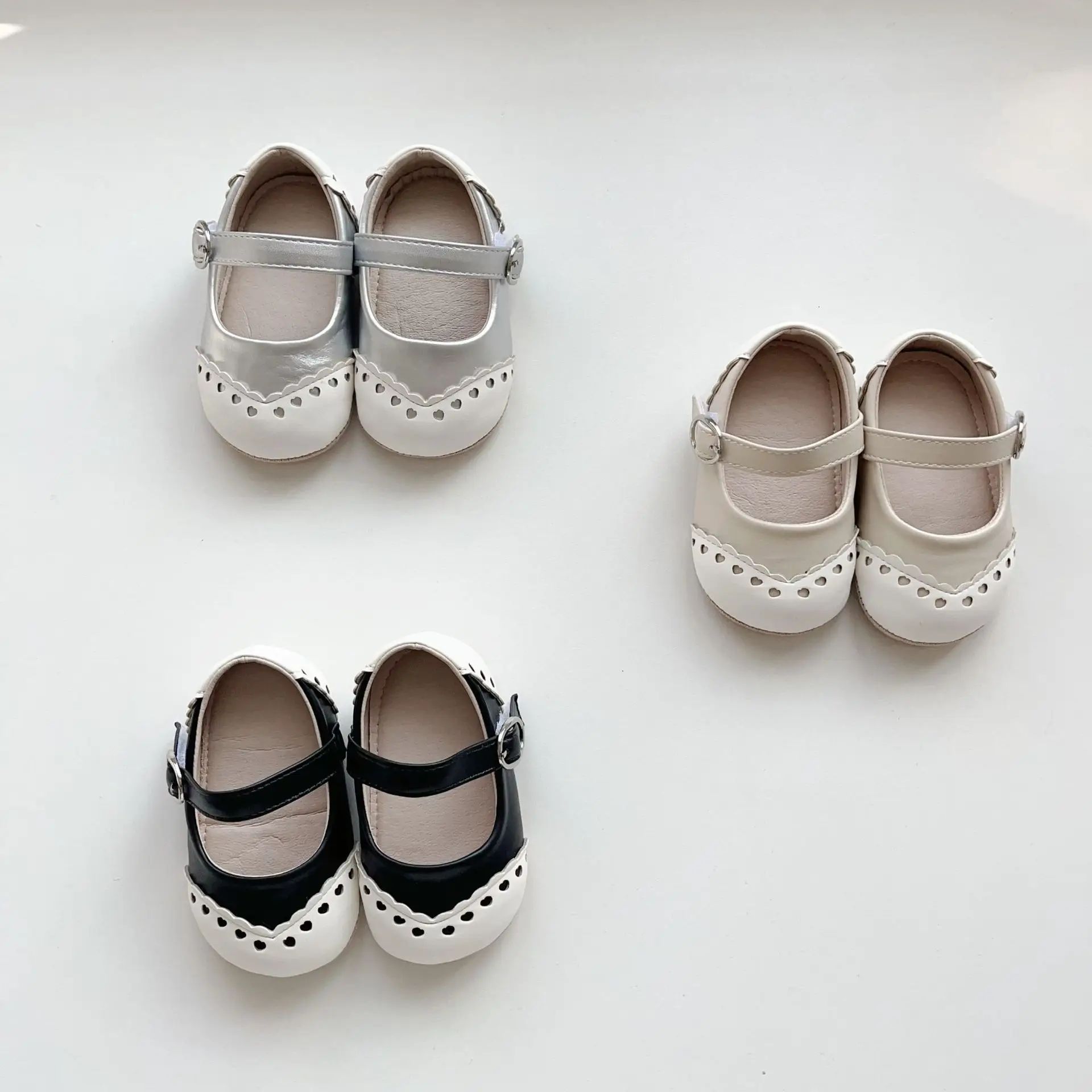 Korean Style Baby Toddler Shoes Silver Hook & Loop Flat — feature 14