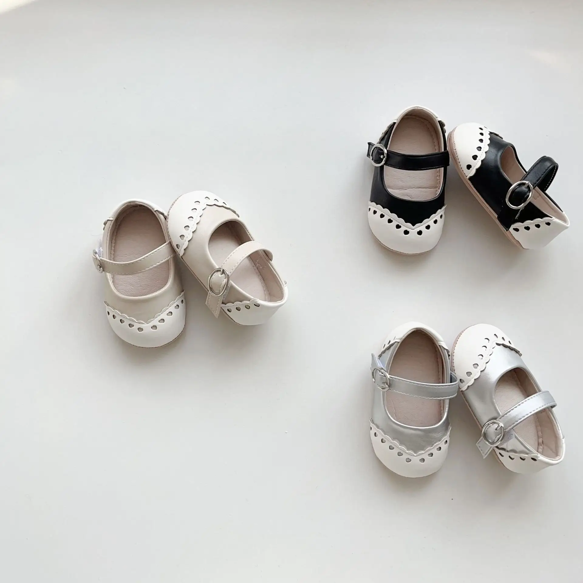 Korean Style Baby Toddler Shoes Silver Hook & Loop Flat — feature 16
