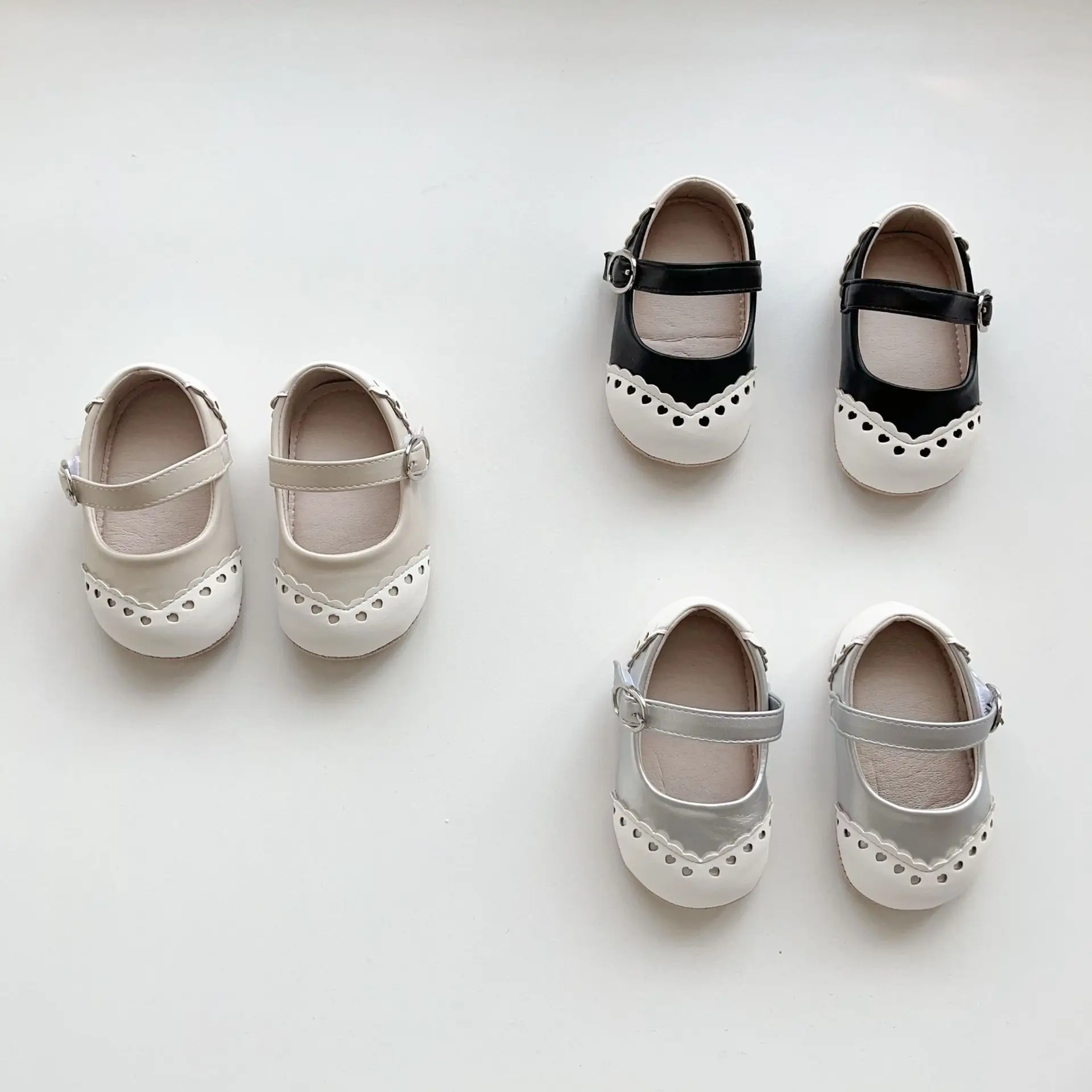 Korean Style Baby Toddler Shoes Silver Hook & Loop Flat — feature 17