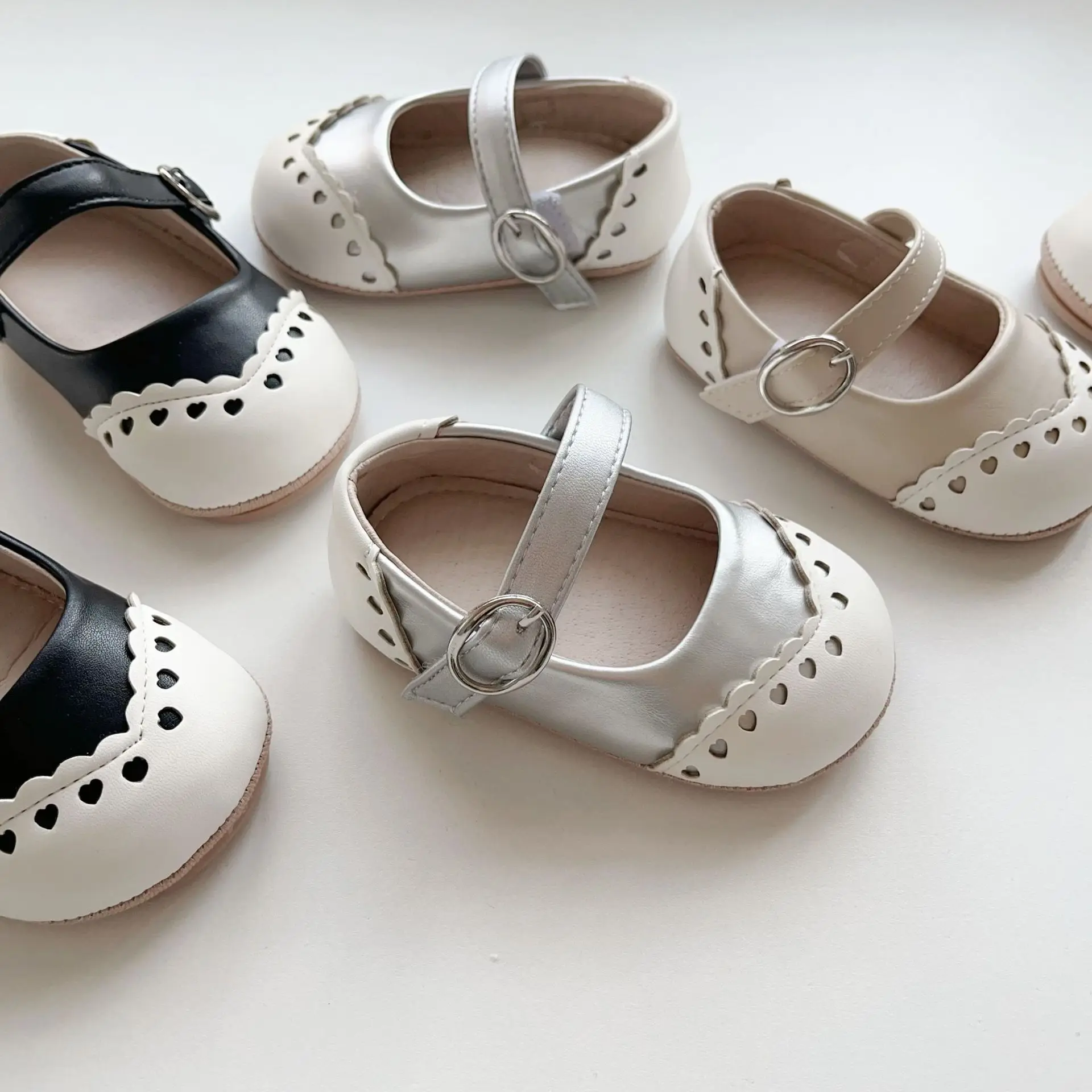 Korean Style Baby Toddler Shoes Silver Hook & Loop Flat — feature 19