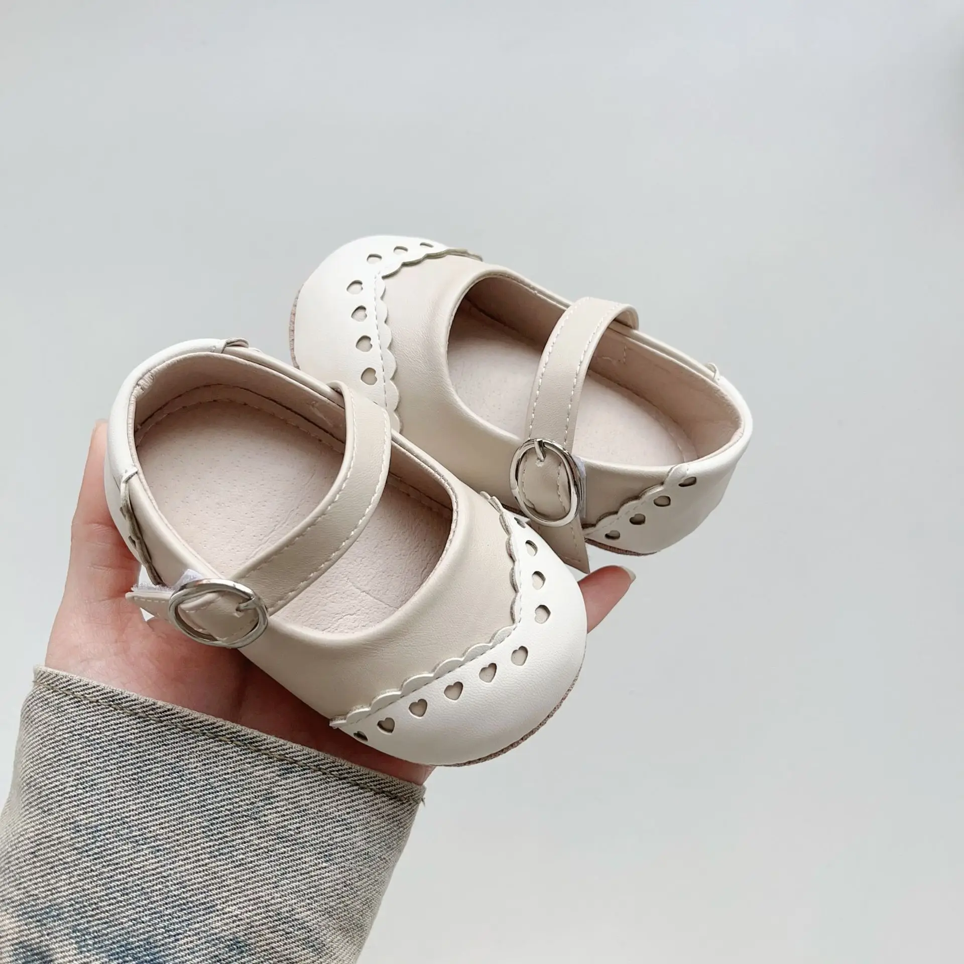 Korean Style Baby Toddler Shoes Silver Hook & Loop Flat — feature 6