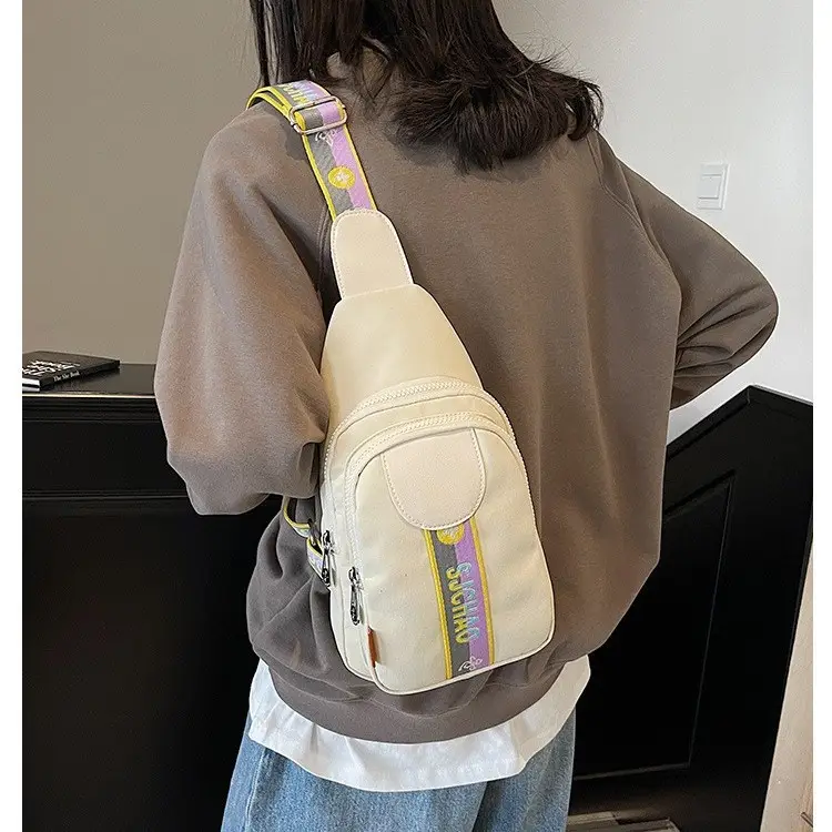 Women's Summer Nylon Crossbody Bag with Rainbow Design - Image 6