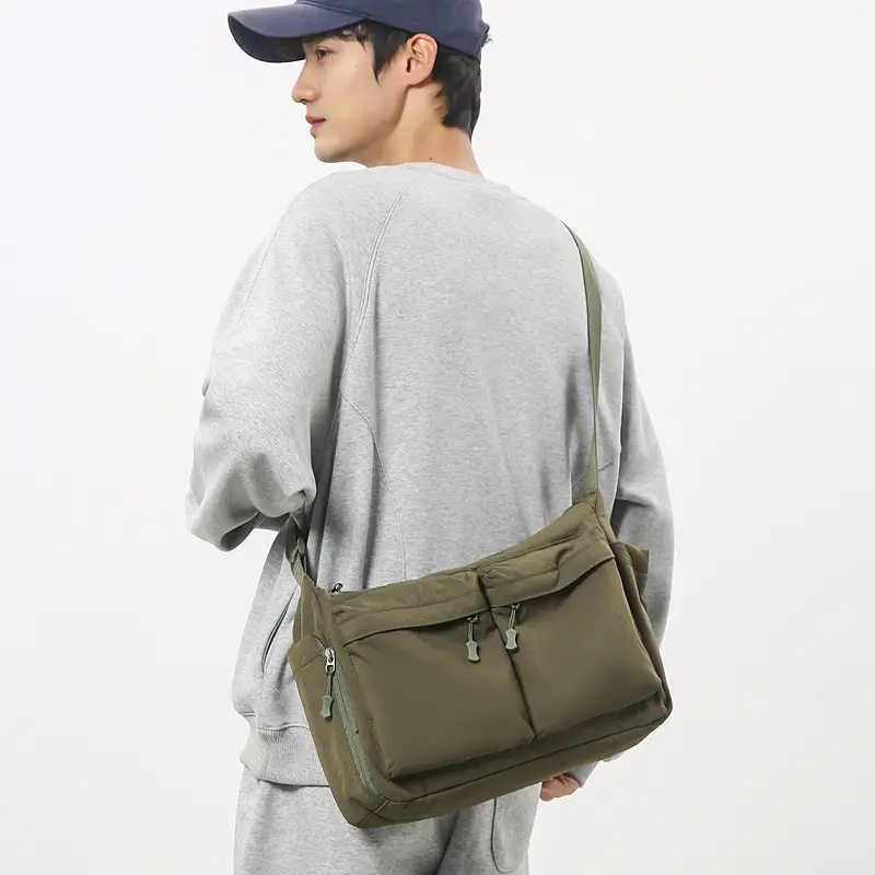 Olive Green Waterproof Crossbody Bag Large Capacity - Image 5