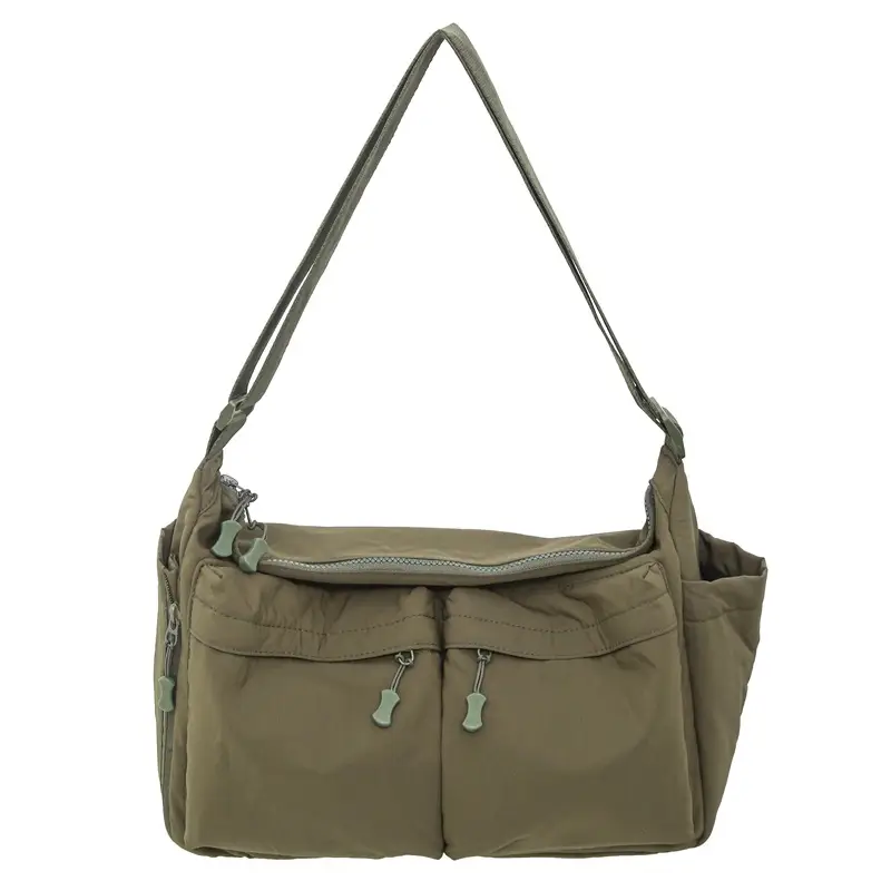 Olive Green Waterproof Crossbody Bag Large Capacity - Image 7