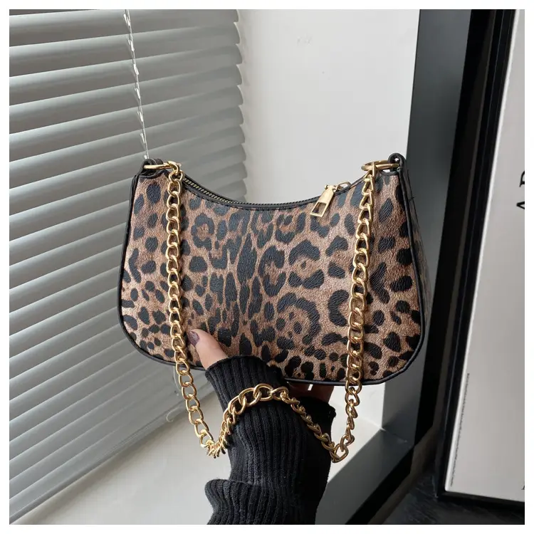 Trendy Women's Pink Monogram Shoulder Bag with Gold Chain — feature 14