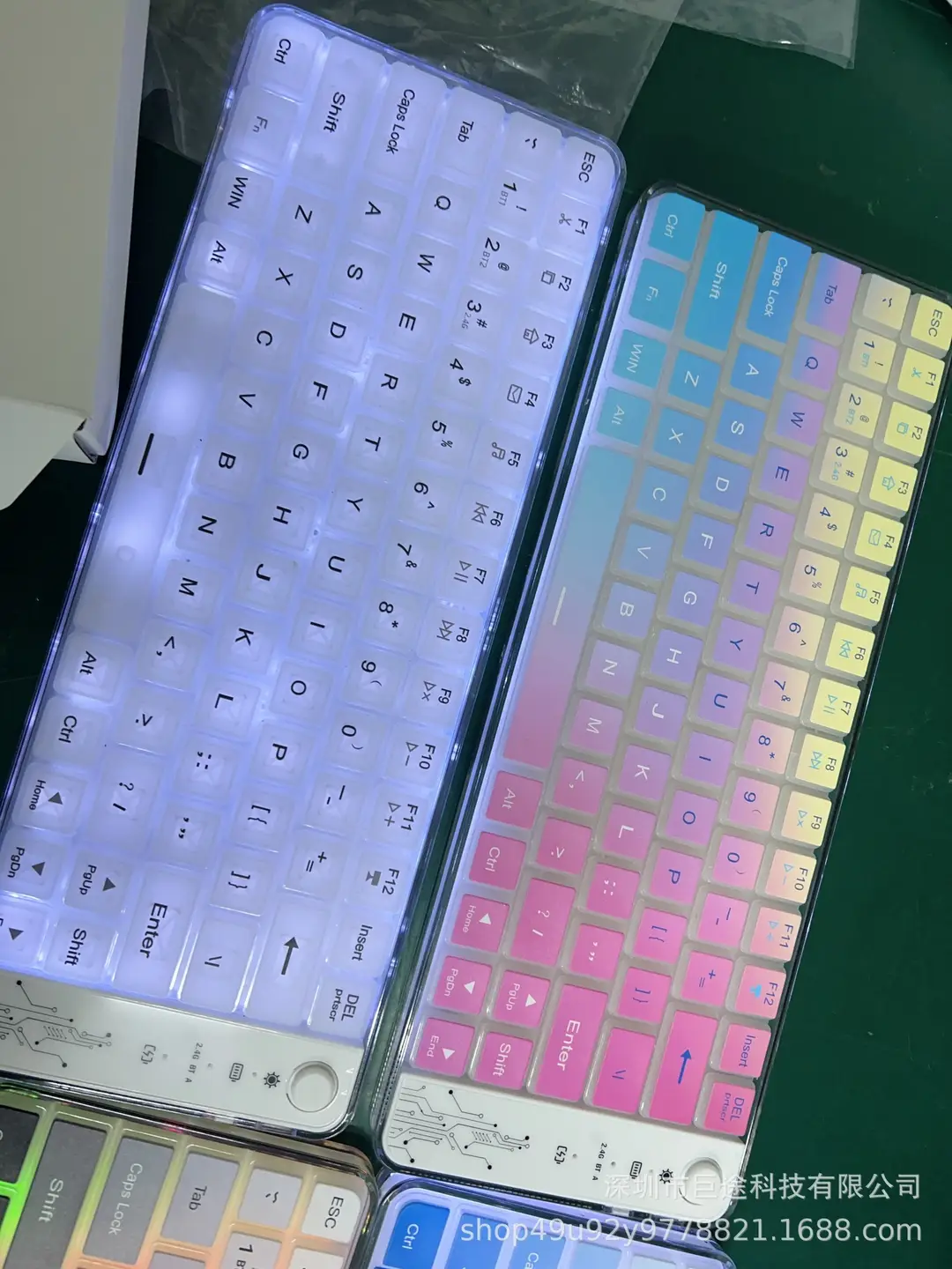 Cross-border explosion rechargeable wireless bluetooth dual-mode keyboard RGB mute office gaming laptop tablet — feature 2