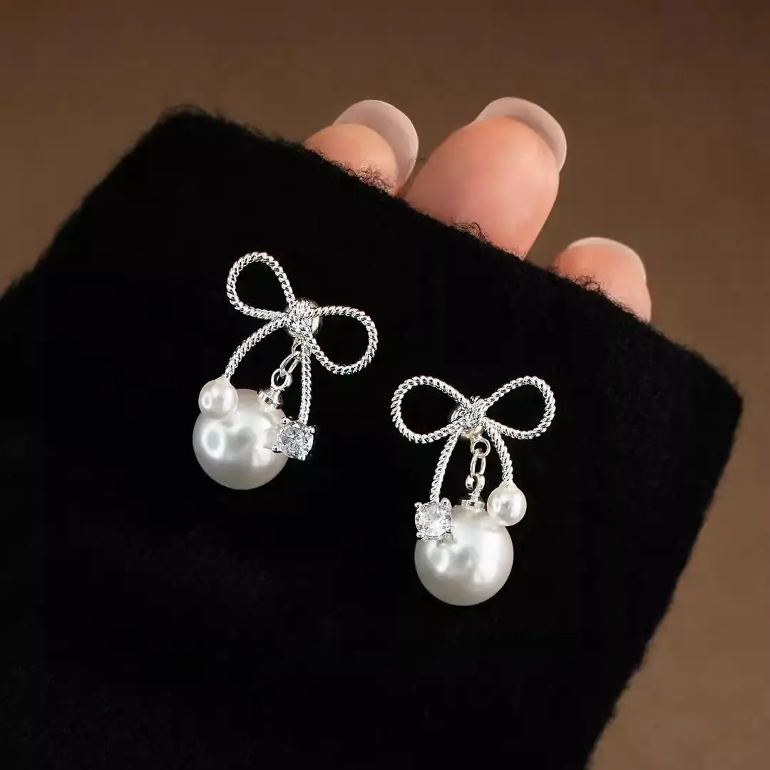 Elegant Bowknot Pearl Earrings for Women — feature 12