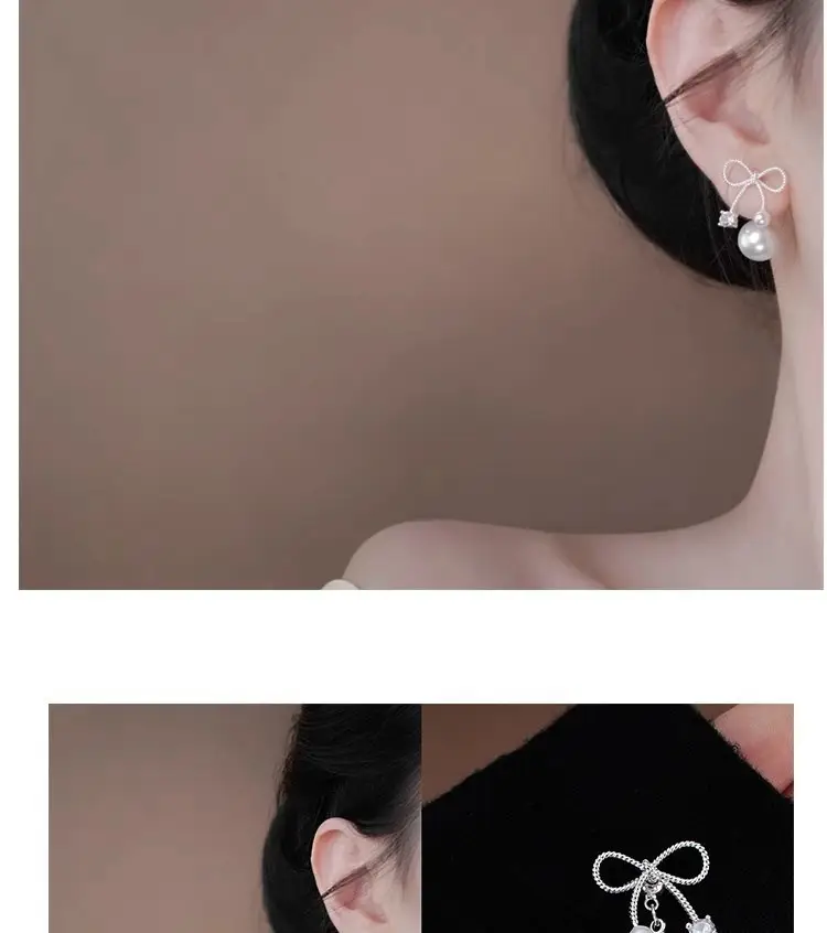 Elegant Bowknot Pearl Earrings for Women — feature 5