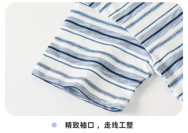 Baby T-Shirt Set Blue Striped Summer Kids — feature 16