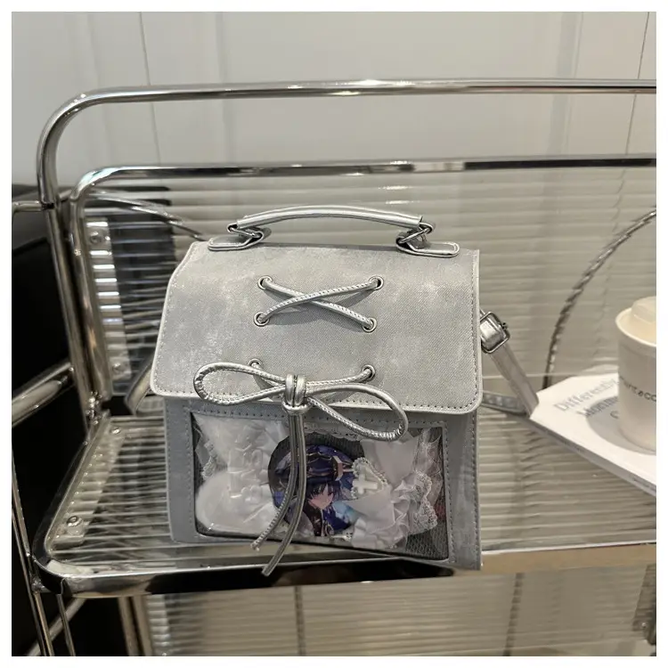 Women's Bowknot Shoulder Bag Silver Transparent 2026 — feature 13