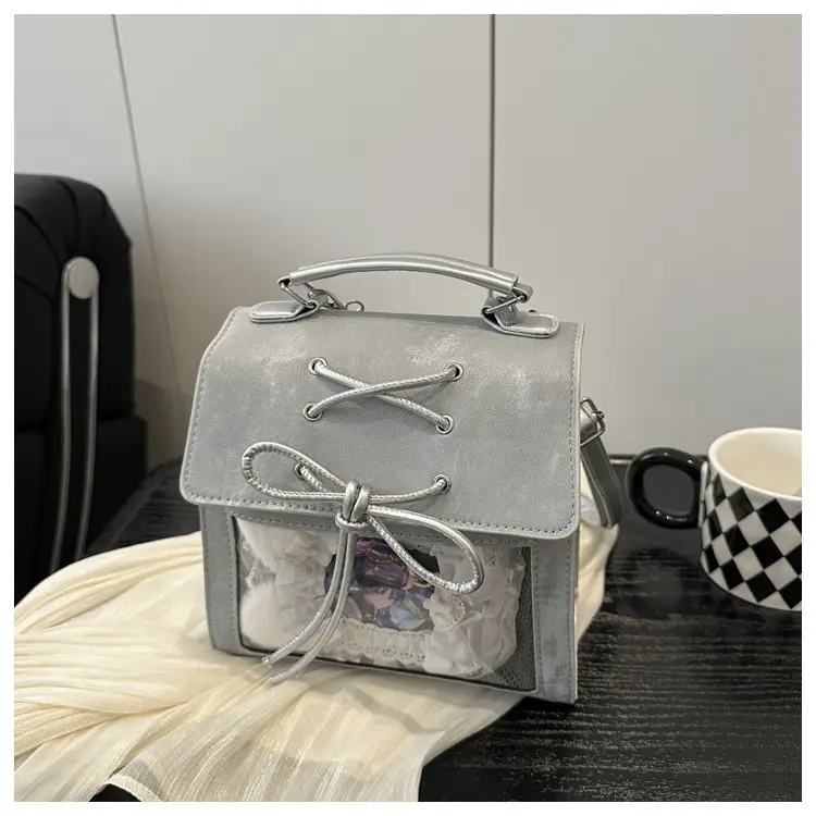 Women's Bowknot Shoulder Bag Silver Transparent 2026 — feature 18