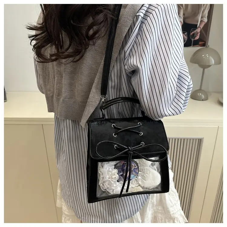 Women's Bowknot Shoulder Bag Silver Transparent 2026 — feature 34