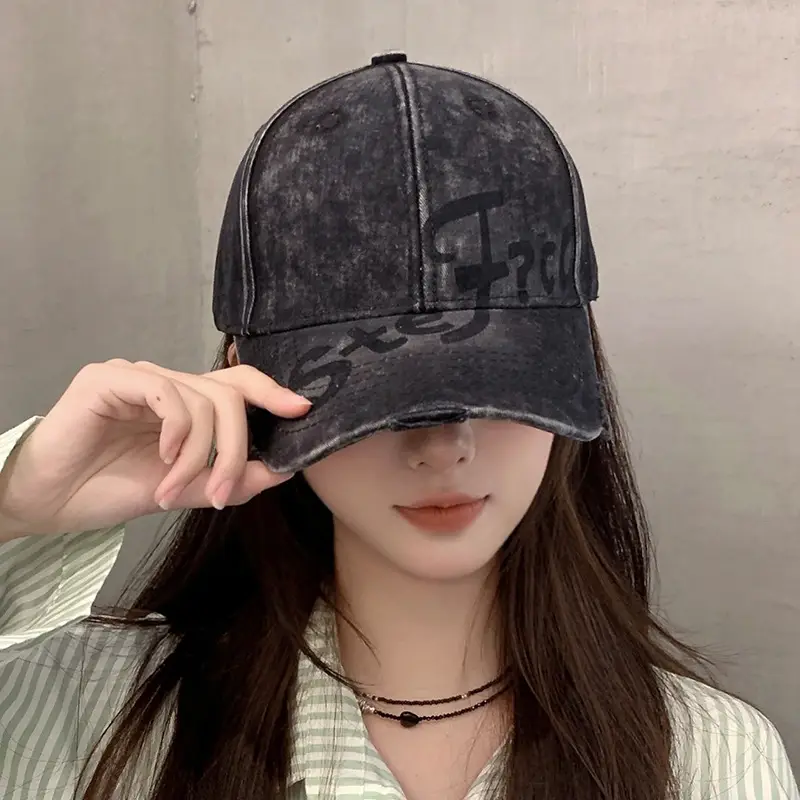 Women's Vintage Embroidered Baseball Cap Wide Brim Sunshade Cap - Image 8