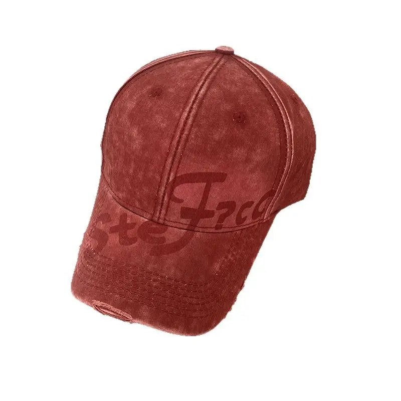Women's Vintage Embroidered Baseball Cap Wide Brim Sunshade Cap - Image 10
