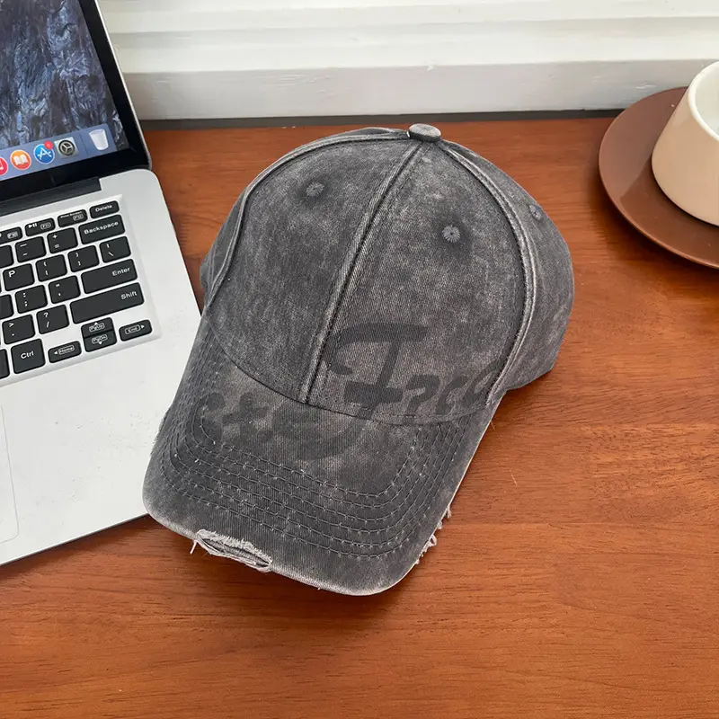 Women's Vintage Embroidered Baseball Cap Wide Brim Sunshade Cap - Image 4
