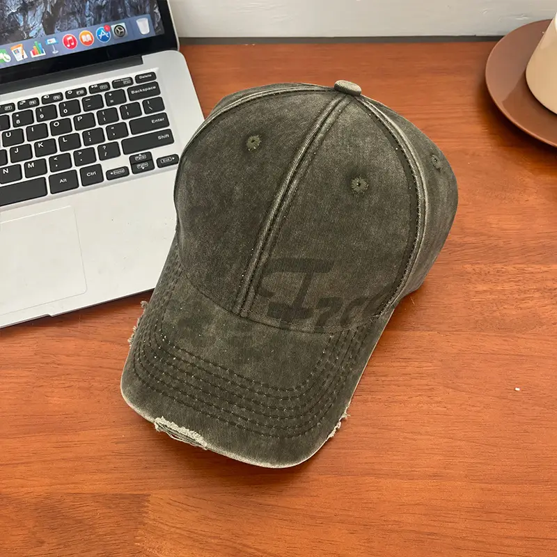 Women's Vintage Embroidered Baseball Cap Wide Brim Sunshade Cap - Image 5