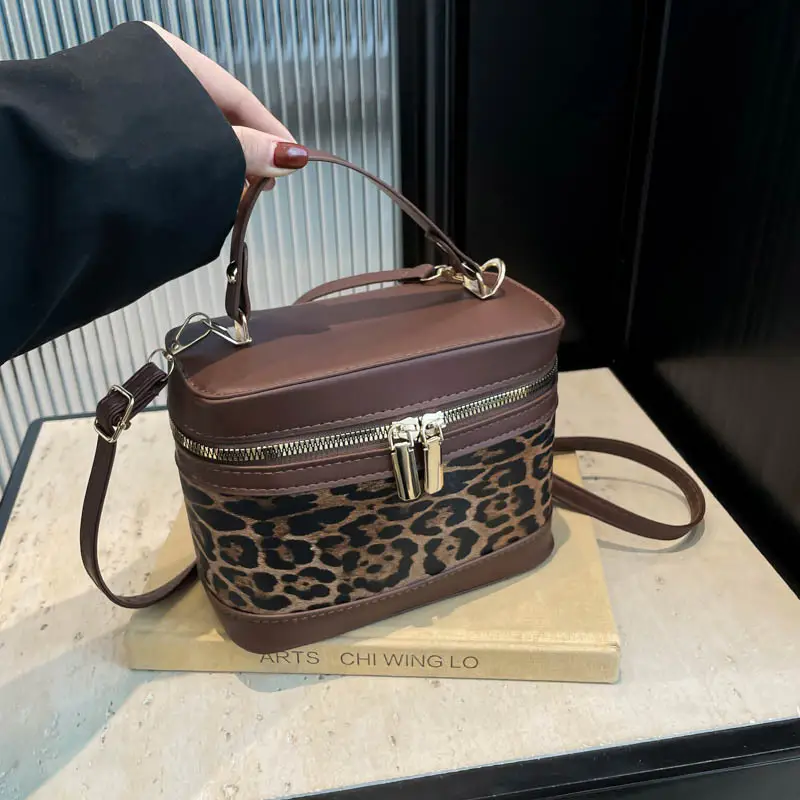 Spring Women's 2-Piece Leather Handbag Set Contrast Colors