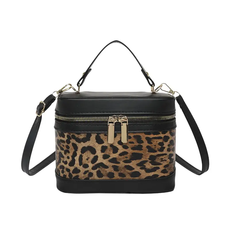 Spring Women's 2-Piece Leather Handbag Set Contrast Colors
