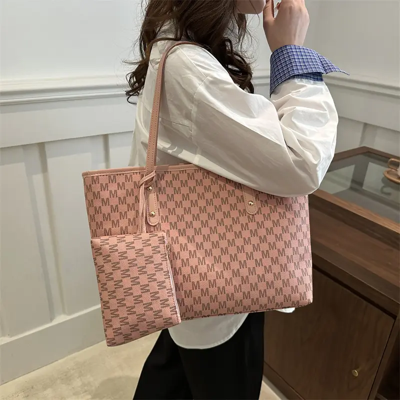 Large Capacity Printed Tote Bag with Matching Wallet - Image 7