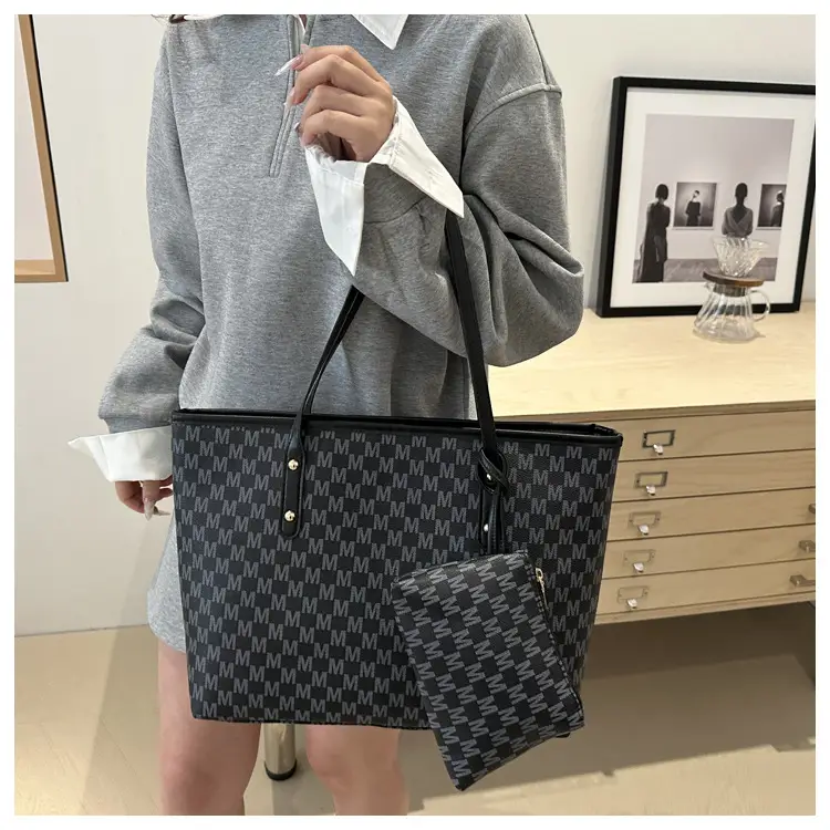Large Capacity Printed Tote Bag with Matching Wallet — feature 28