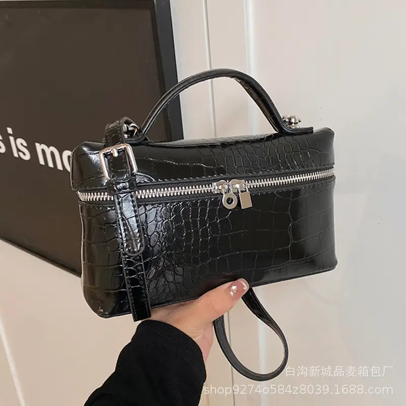 Light Luxury Croc Pattern Box Bag for Women 2026