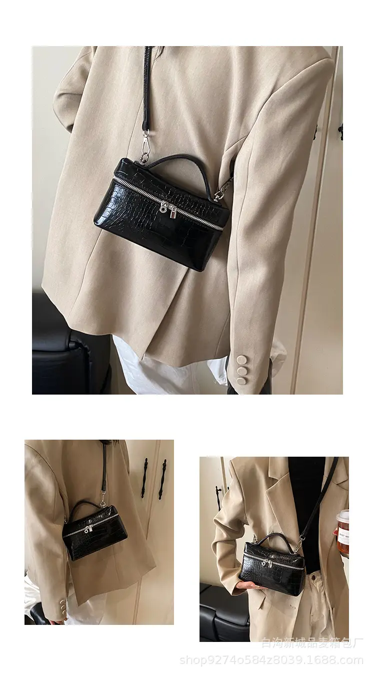 Light Luxury Croc Pattern Box Bag for Women 2026 — feature 5