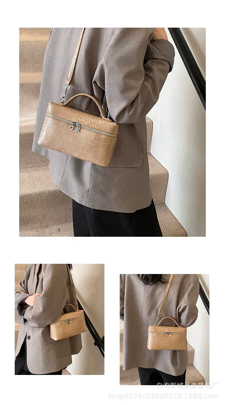 Light Luxury Croc Pattern Box Bag for Women 2026 — feature 8
