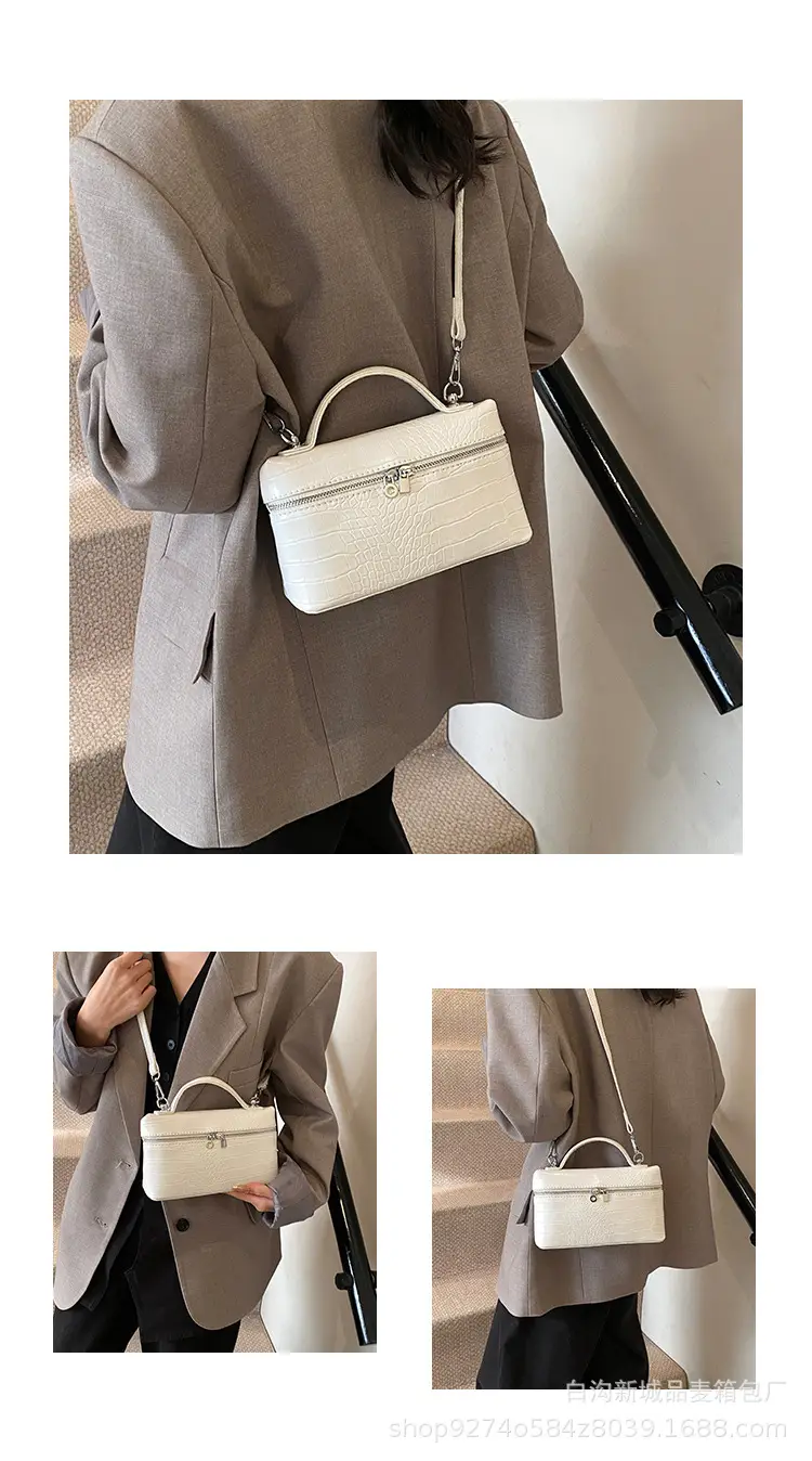 Light Luxury Croc Pattern Box Bag for Women 2026 — feature 9