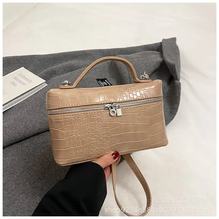 Light Luxury Croc Pattern Box Bag for Women 2026