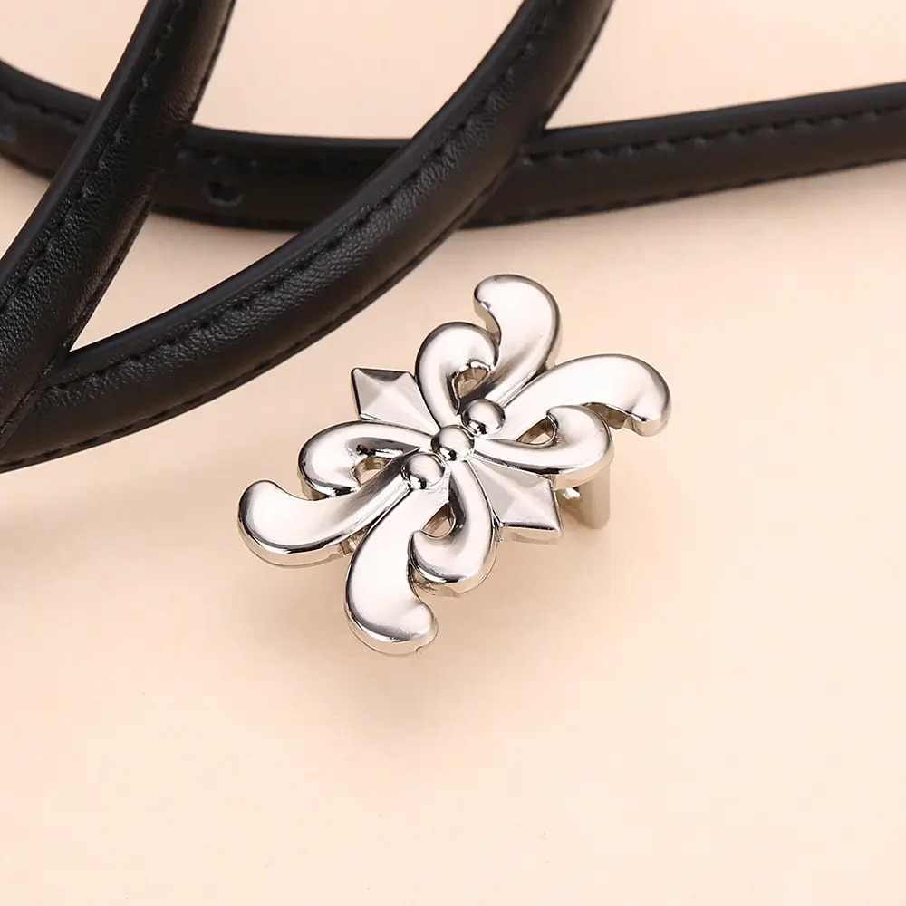 Women Cowhide Leather Belt Retro Fashion Thin Belt