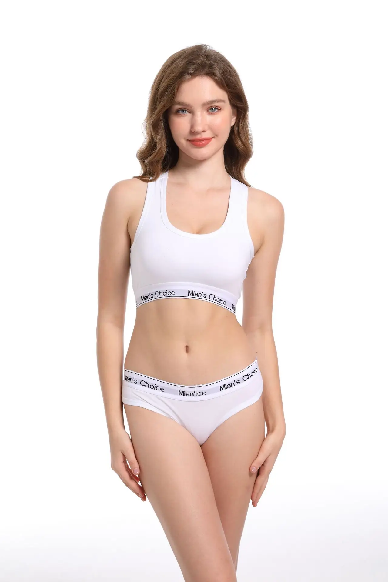 Women's White Cotton Push-Up Bra Set Large Busts — feature 3