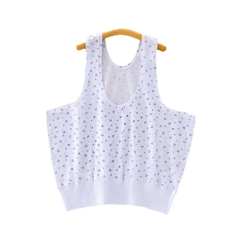 Middle-aged and old pure cotton women's vest summer loose thin underwear undershirt hurdle sports old lady vest base