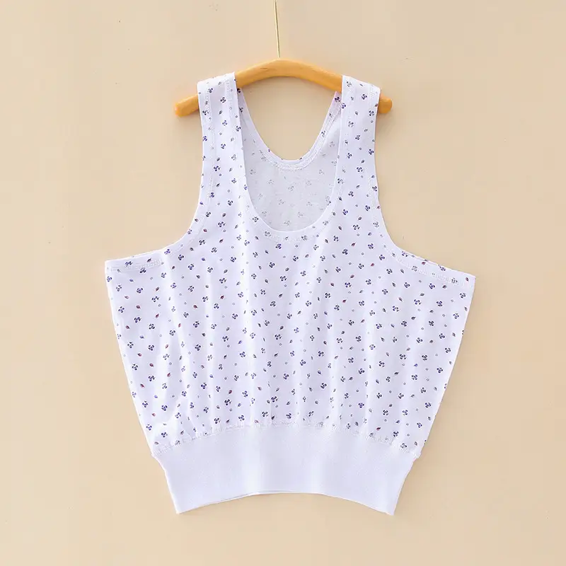 Middle-aged and old pure cotton women's vest summer loose thin underwear undershirt hurdle sports old lady vest base