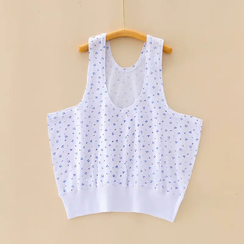 Middle-aged and old pure cotton women's vest summer loose thin underwear undershirt hurdle sports old lady vest base