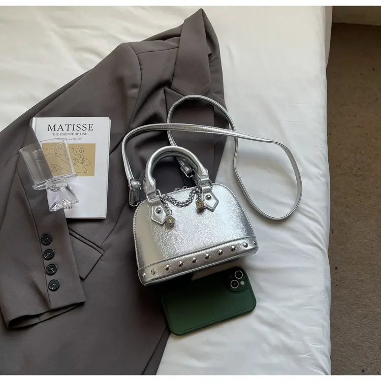 Silver Chain Satchel Bag for Women 2025 Spring — feature 45