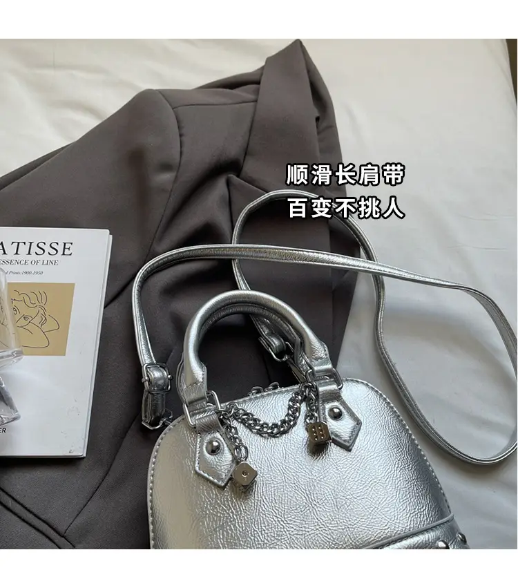 Silver Chain Satchel Bag for Women 2025 Spring — feature 5