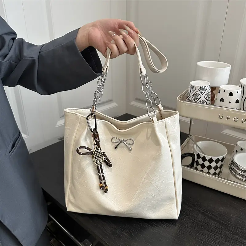 Vintage Oil Wax Leather Tote Bag Women Large Capacity Shoulder Bag