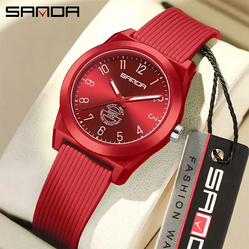 Sanda Black Silicone Water Resistant Watch for Teens - Image 14