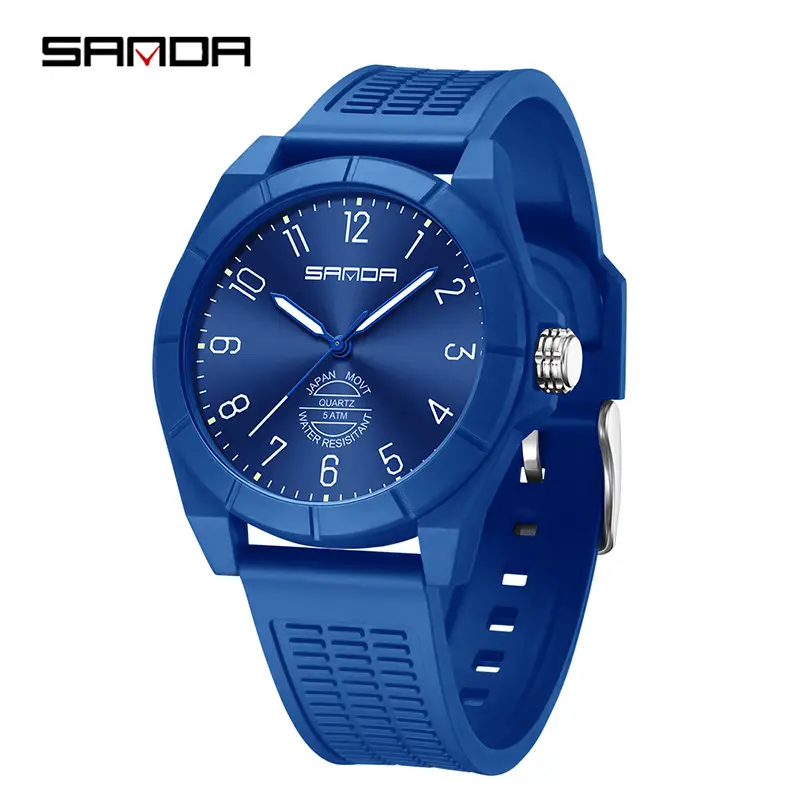 Sanda Black Silicone Water Resistant Watch for Teens - Image 12
