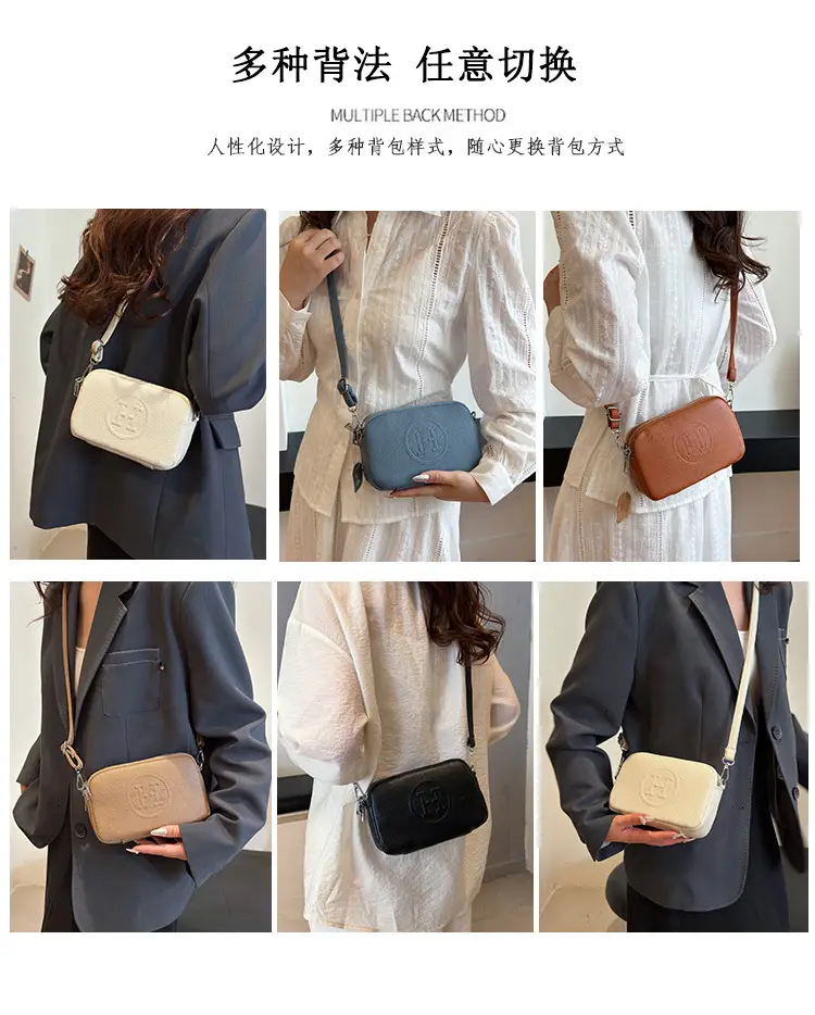 Black Cowhide Crossbody Bag for Women Multi Function — feature 13