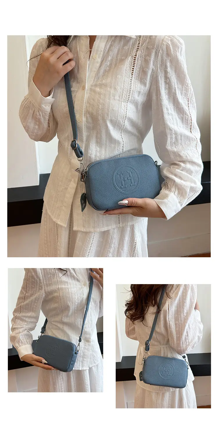 Black Cowhide Crossbody Bag for Women Multi Function — feature 16