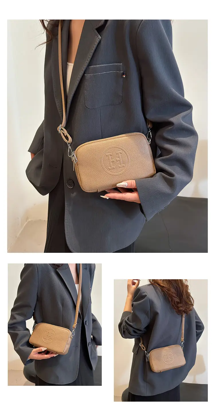 Black Cowhide Crossbody Bag for Women Multi Function — feature 19