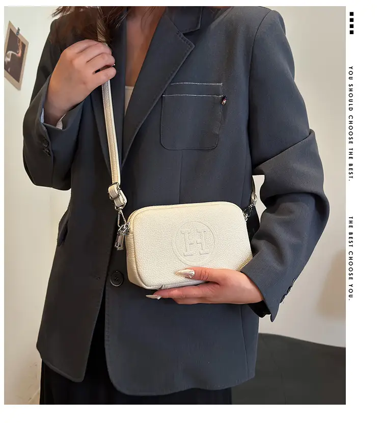 Black Cowhide Crossbody Bag for Women Multi Function — feature 2
